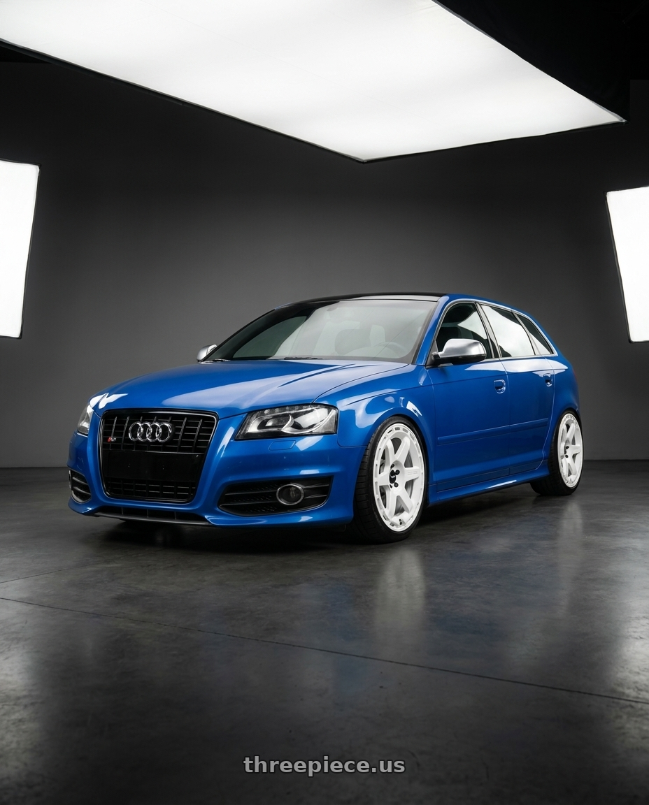 2011 Audi S3 with Rotiform 1PC R183 KB1 5X108 19X8.5 +42 GLOSS WHITE wheels