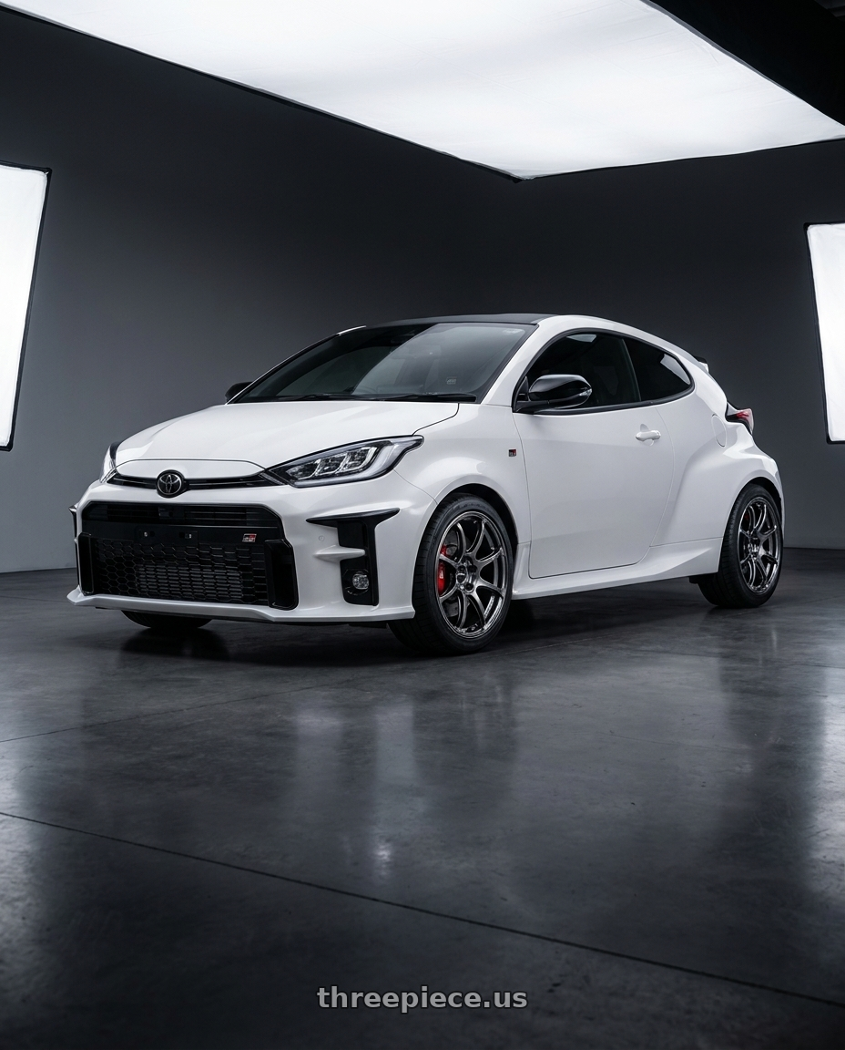 2026 Toyota Gr Yaris gen2 with Advan Racing RG-4 5x114.3 18x8.5 +37 RACING HYPER BLACK & RING wheels