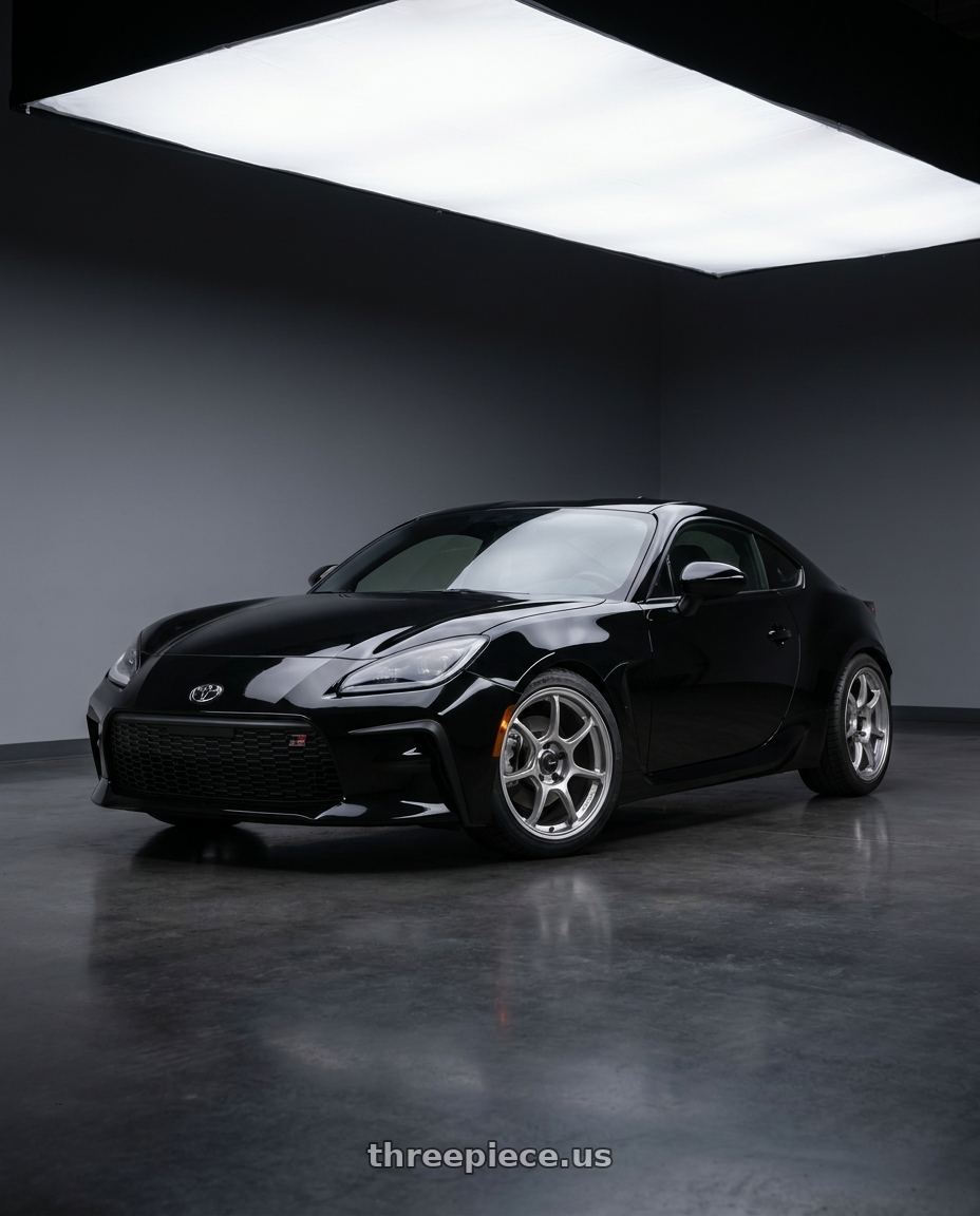 2024 Toyota GR86 with Konig Ultragram 5x100 18x8.5+38 Titanium Metallic Knurled Bead wheels