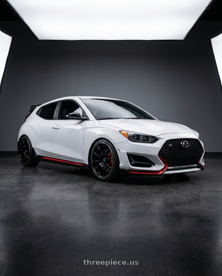 2020 Hyundai veloster N with Advan Racing RZII 5x114.3 18x7.5 +48 RACING GLOSS BLACK & RING wheels