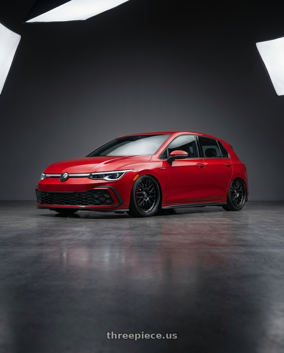2023 Vw Golf Gti with fifteen52 HOLESHOT 5x112 19x8.5 +45 ASPHALT BLACK (SATIN BLACK) wheels