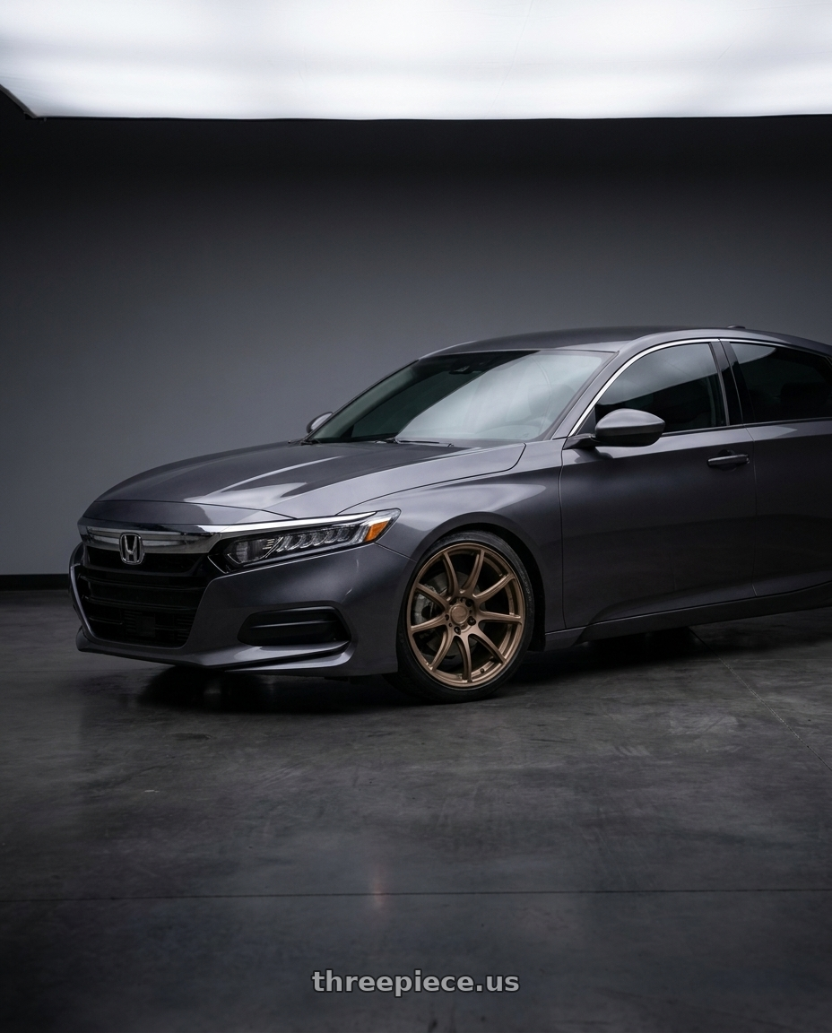 2019 honda accord lx with Gram Lights 57Transcend 5x114.3 18x9.5 +38 BRONZE wheels