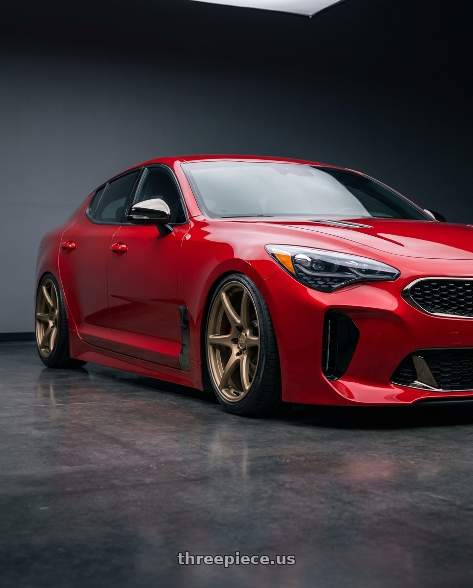 2022 Kia Stinger GT with Kansei K11B Tandem 5x114.3 19x9.5 12 Bronze wheels