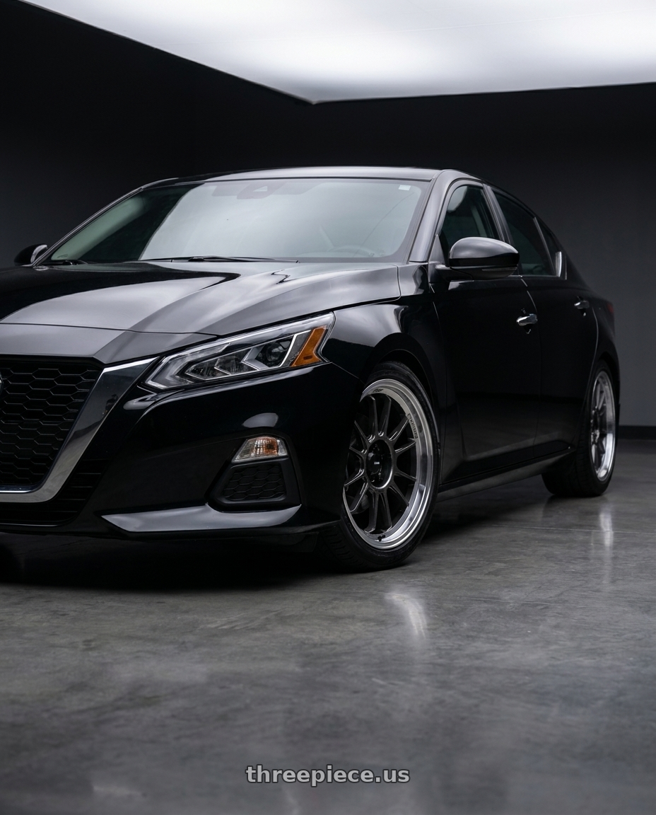 2021 Nissan Altima SV with Konig Hypergram 5x114.3 18x8.5+35 Metallic Carbon w/ Machined Lip wheels