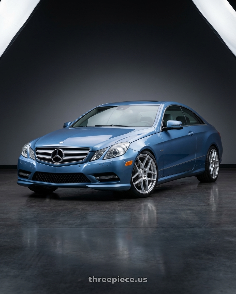 2014 Mercedes-Benz E-Class Coupe C207 with Aodhan AFF2 5x112 19x9.5+35 Gloss Silver Machined Face wheels