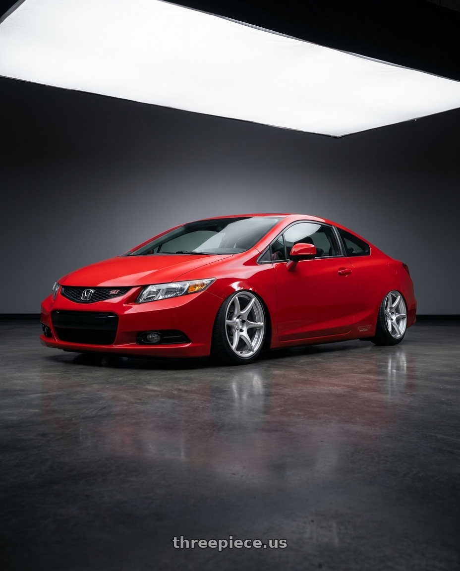 2015 Honda Civic Si with Kansei K11S Tandem 5x114.3 17x9.5 12 Hyper Silver wheels