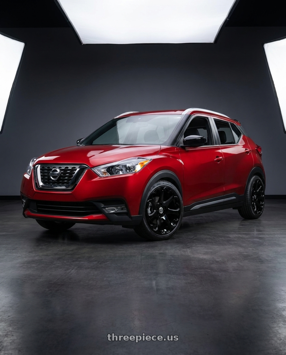 2020 Nissan Kicks SV with HERITAGE WHEEL KOKORO MONOC 4x100 17x8 +25 BLACK wheels