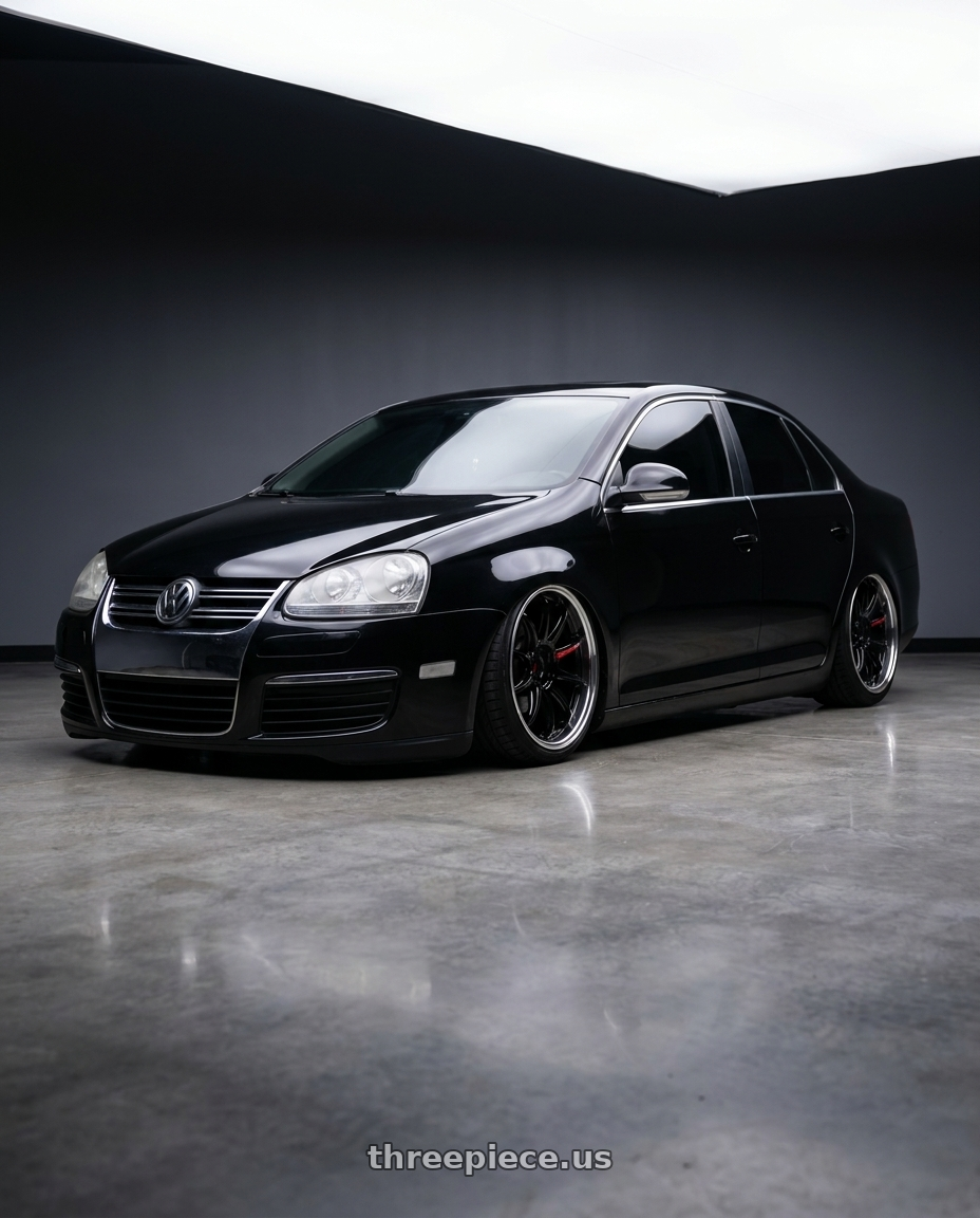 2007 Vw Jetta 2.0t with Work Zr10 2P 5x112 18x8.5 +45 Black wheels