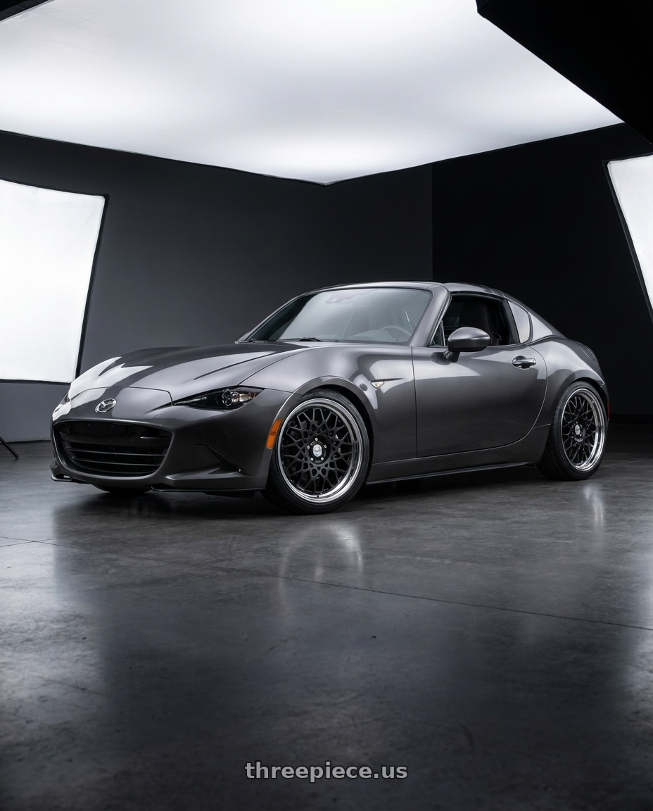 2017 Mazda mx5 RF with Work Seeker Cx 4x100 18x7.5+45 A Disk Matte Black wheels