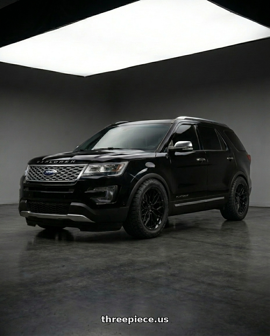 2019 ford explorer platinum  with DOLCE PERFORMANCE MAGARI 5x114.3 22x9 +38 Gloss Black wheels