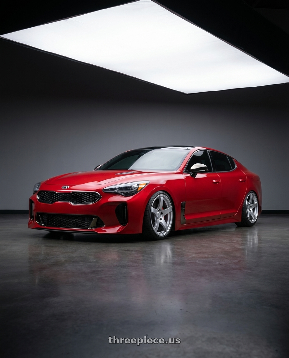 2022 Kia Stinger GT with Ssr Gtv01 5x114.3 19x8.5+38  GLARE SILVER wheels