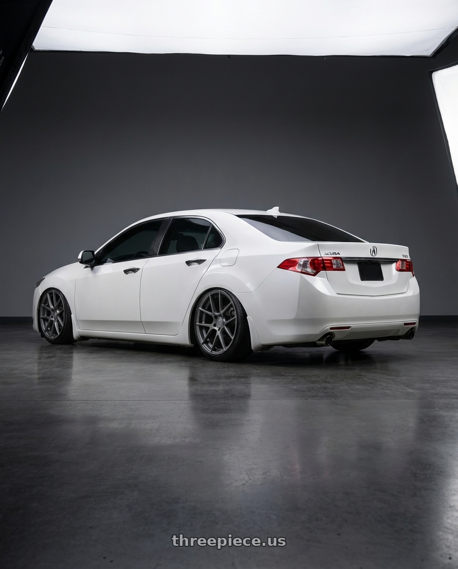 2013 Acura TSX with Avant Garde Wheels M510 5X114.3 19x9.5 +40 Dolphin Grey wheels rear three quarter view slight stretch tires