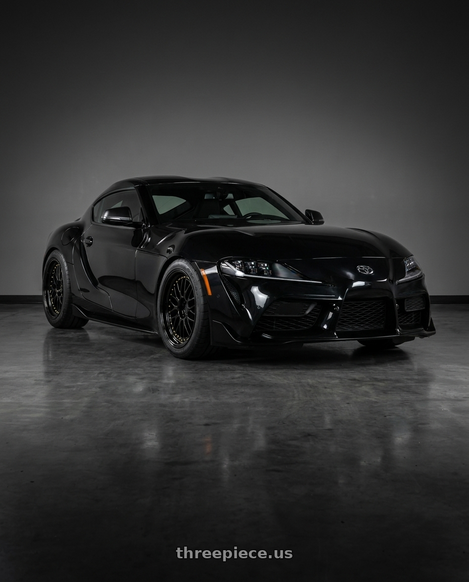 2026 Toyota Supra with Aodhan AH02 5x112 19x9.5 +35 Gloss Black ( Gold Rivet) wheels