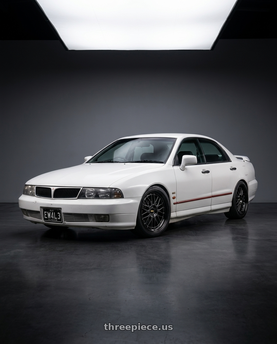 1998 Mitsubishi Magna Sports White with BBS LM 5x114.3 18x8.5+38 Diamond Black wheels