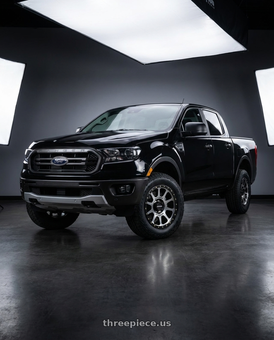 2021 Ford Ranger XL with Method Race Wheels 305MB NV 6x139.7 17x8.5 +0 MACHINED - MATTE BLACK LIP wheels