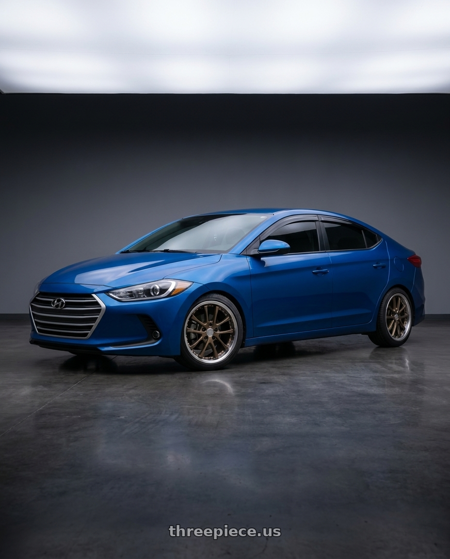 2018 Hyundai ELANTRA with Vors AR5 5x114.3 17x8 +35 Bronze wheels