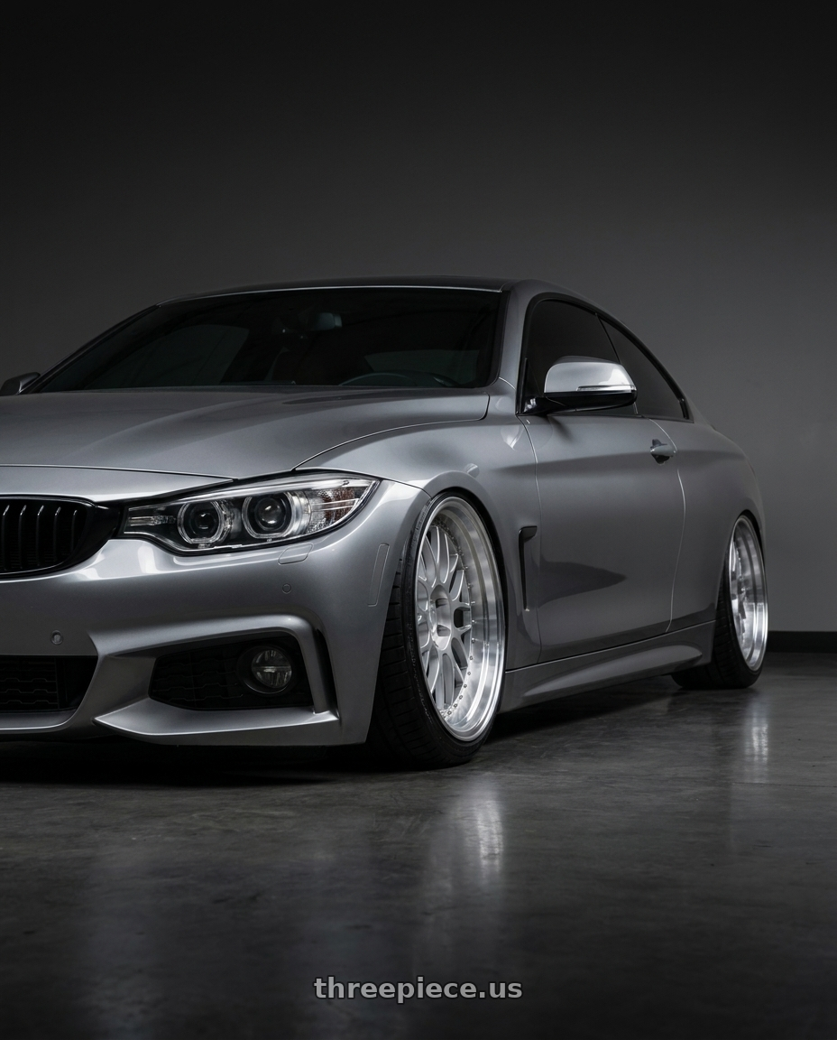 2015 BMW 435 with Aodhan AH02 5x114.3 19x9.5+22 Silver w/ Machined Lip wheels