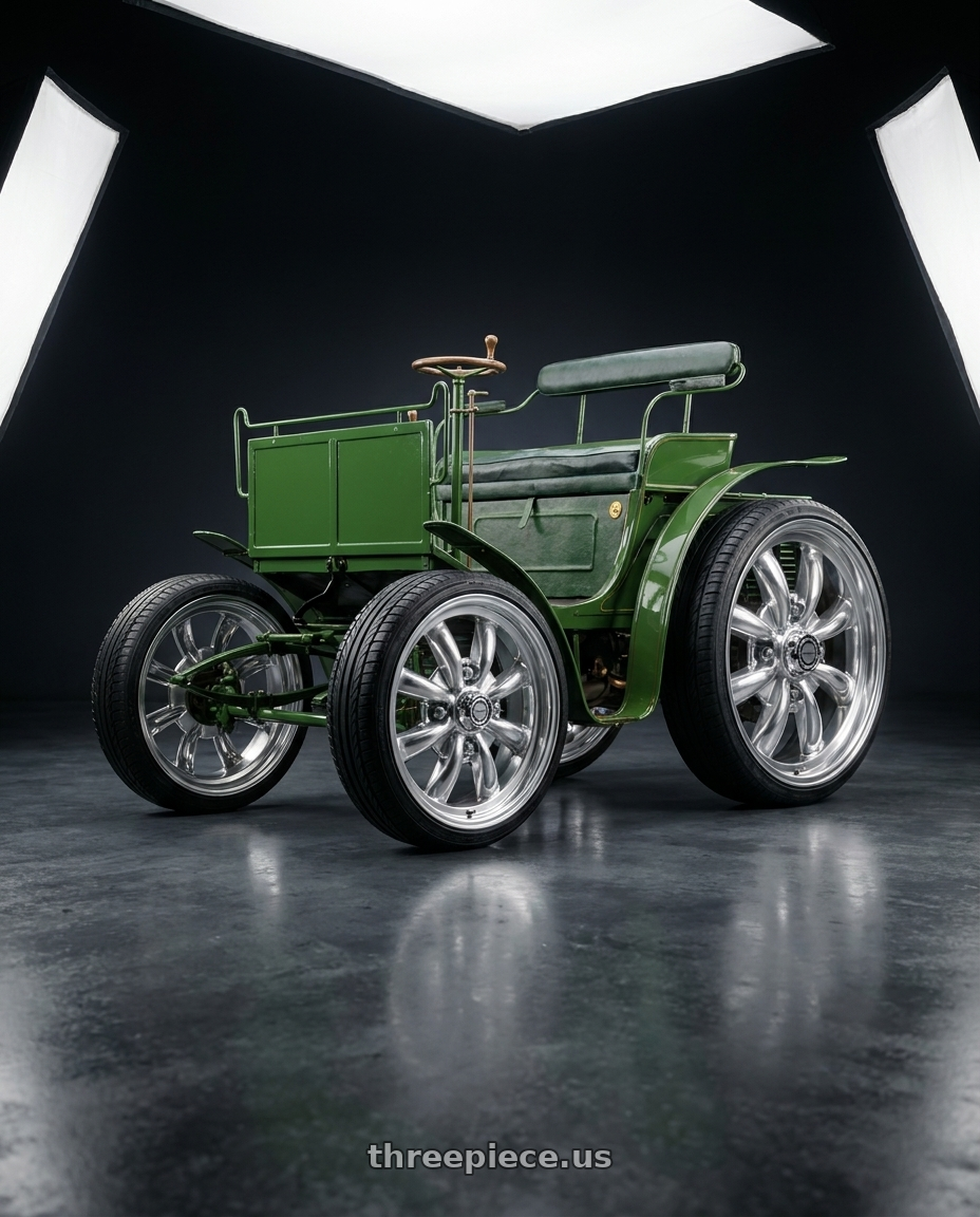 1900 Benz velocipede with Mobelwagen MW731P Blitz 4X130 15x5.5 20 Polished wheels