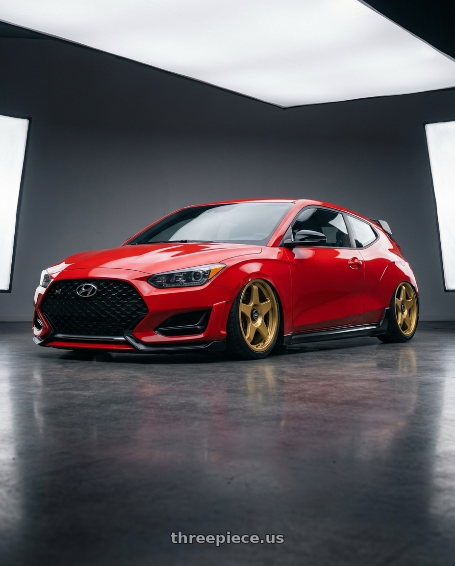 2022 Hyundai Veloster N with fifteen52 CHICANE 5x114.3 / 5x120 19x8.5 +35 GOLD (GLOSS GOLD) wheels
