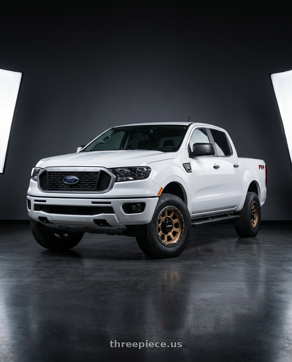 2021 Ford Ranger XL with Vision Off-Road 350 Ojos 6x139.7 17x9+12 Bronze wheels