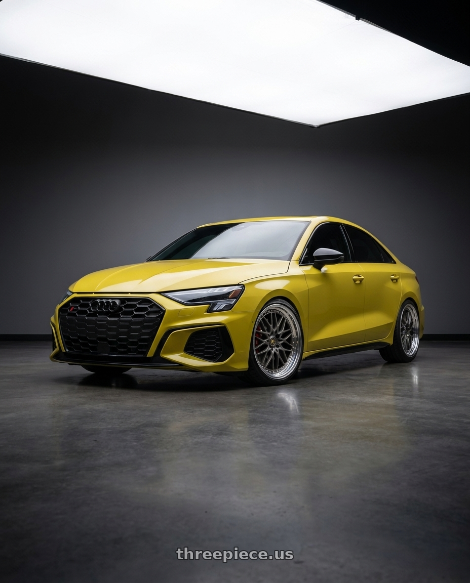 2023 Audi S3 with Work Vs-Xv 5x112 19x8.5+47 A Disk Matte Dark Gunmetal wheels