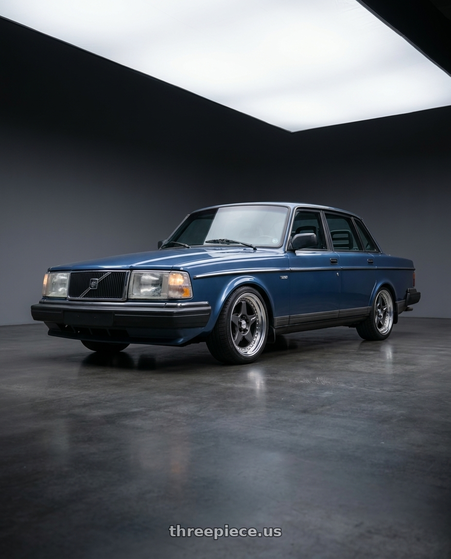 1988 volvo 240 with Work Meister Cr01 5x108 16x7+10 A Disk Matte Gunmetal wheels