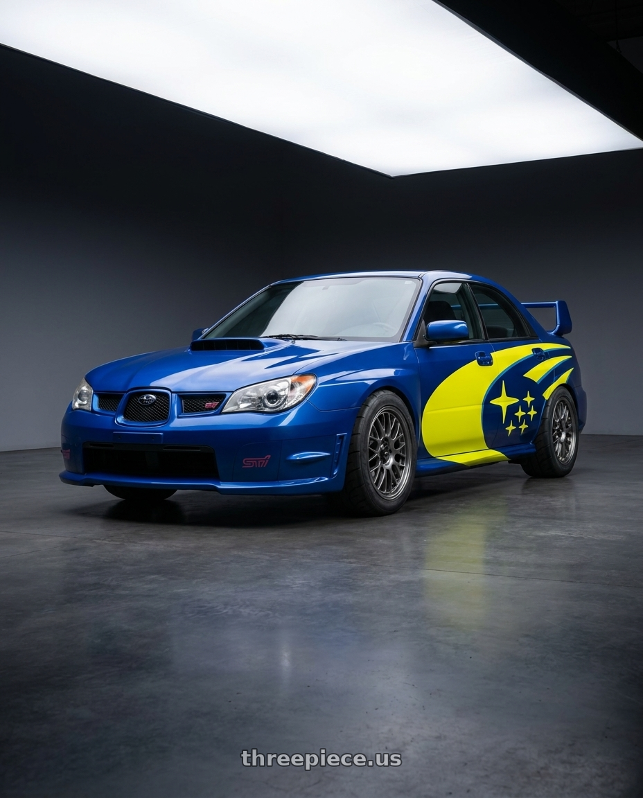 2009 Subaru Impreza STI V9 with Konig MRK1 5X108 18x8.5+42 Hyper Carbon - Gloss Black Gear Cap/Logo/Cover Plate wheels