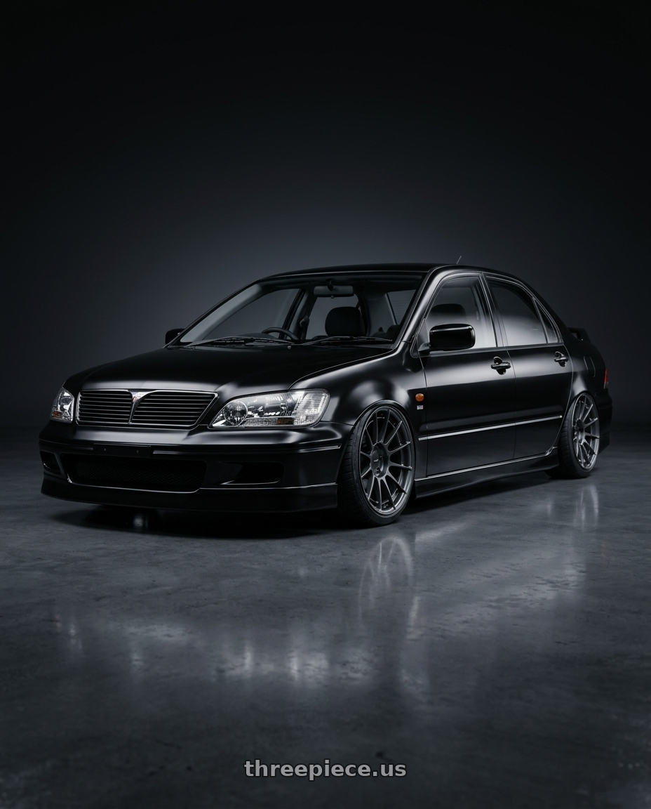 2002 Mitsubishi Lancer Cedia with Enkei NT03RR 5x114.3 17x9+12 Gunmetal wheels