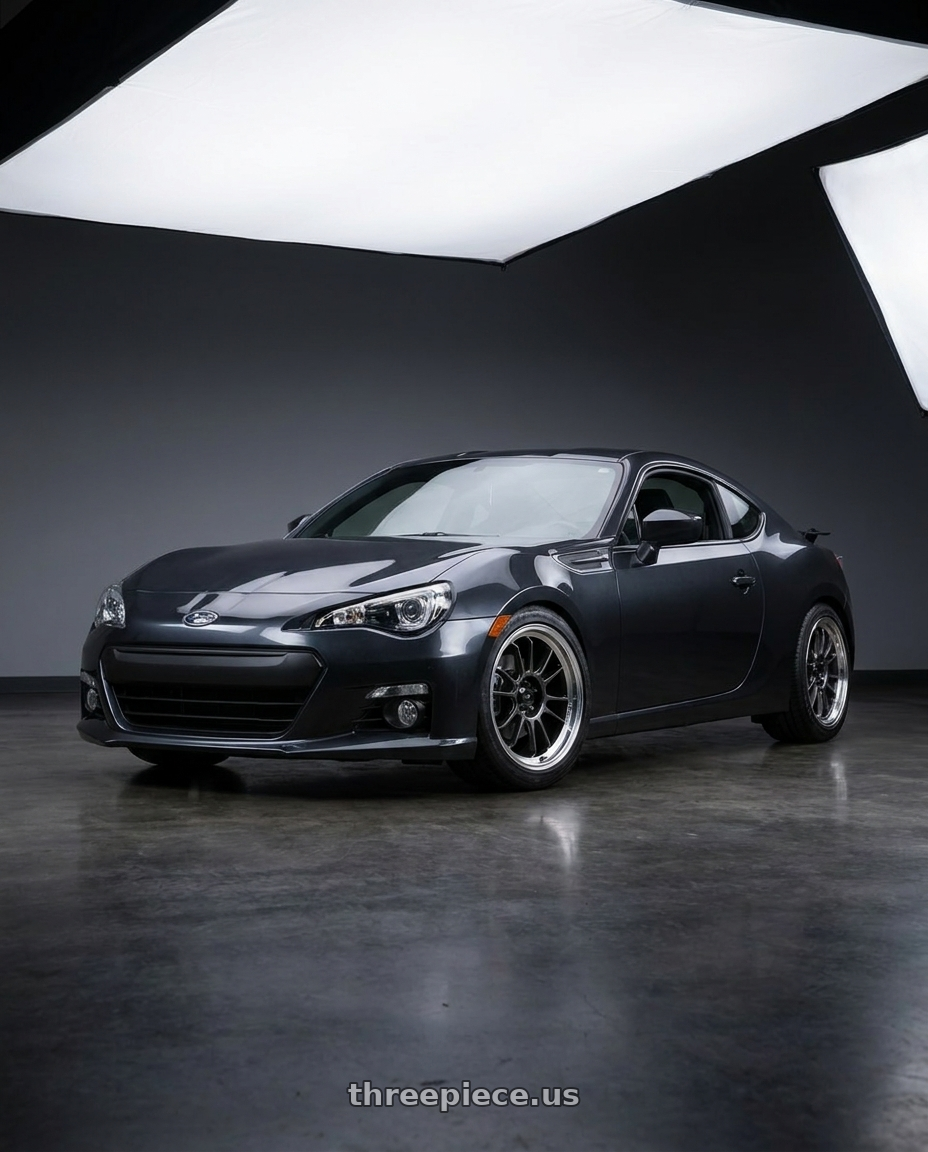 2016 Subaru BRZ Series Blue with Konig Hypergram 5x100 17x8+40 Metallic Carbon w/ Machined Lip wheels