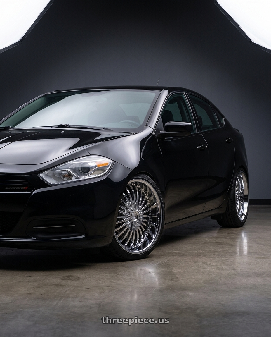 2013 dodge dart with Strada Spina 5x108/5x114.3 22x8.5 +40 Chrome wheels