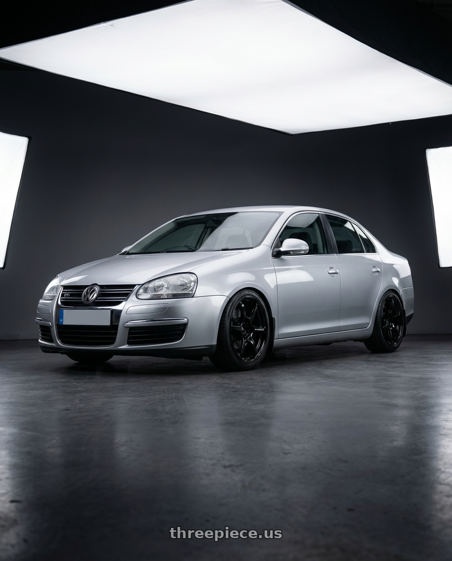 2009 Volkswagen Jetta GLI MK5 with Advan RGIII 5x112 18x8+50 Gloss Black wheels