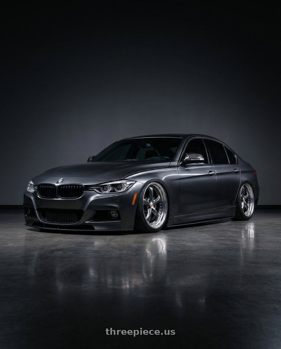 2018 bmw 340i base mineral with Work Wheels VS-KF 5x120 19x8.5+34 Brilliant Silver Black A Disk STEP RIM wheels