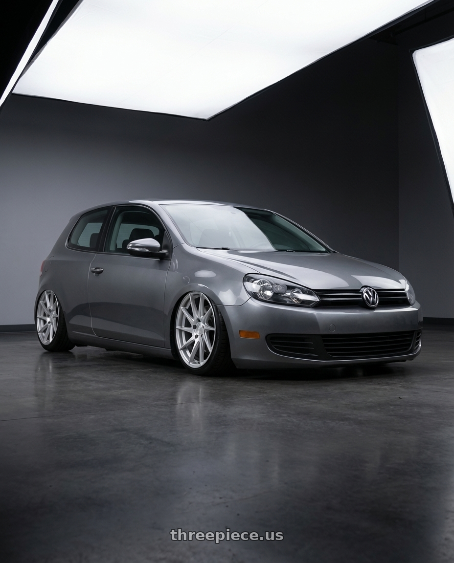 2013 Volkswagen GTI MK6 with Aodhan AH09 5x112 18x9.5 +35 Gloss Silver Machined Face wheels