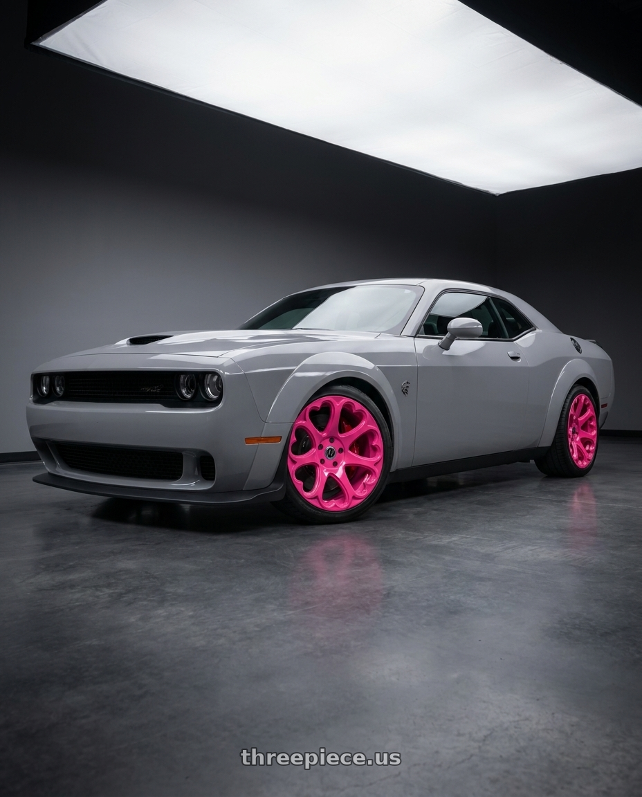 2021 dodge challenger with Heritage Wheel Kokoro MonoC 5X115 20x9+25 Pink wheels