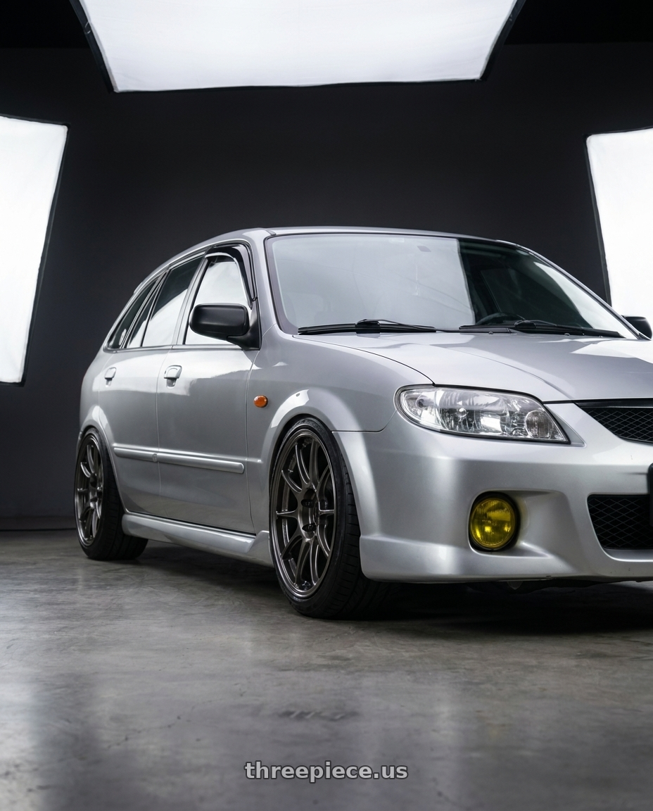 2007 mazda protege5 fitted with WedsSport TC105X 5x114.3 17x8.0+32 EJ Titan Face: F $522.5 wheels