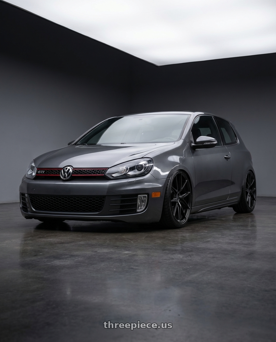2013 Volkswagen GTI MK6 with Niche 1PC M117 MISANO 5X112 18X9.5 +48 MATTE BLACK wheels