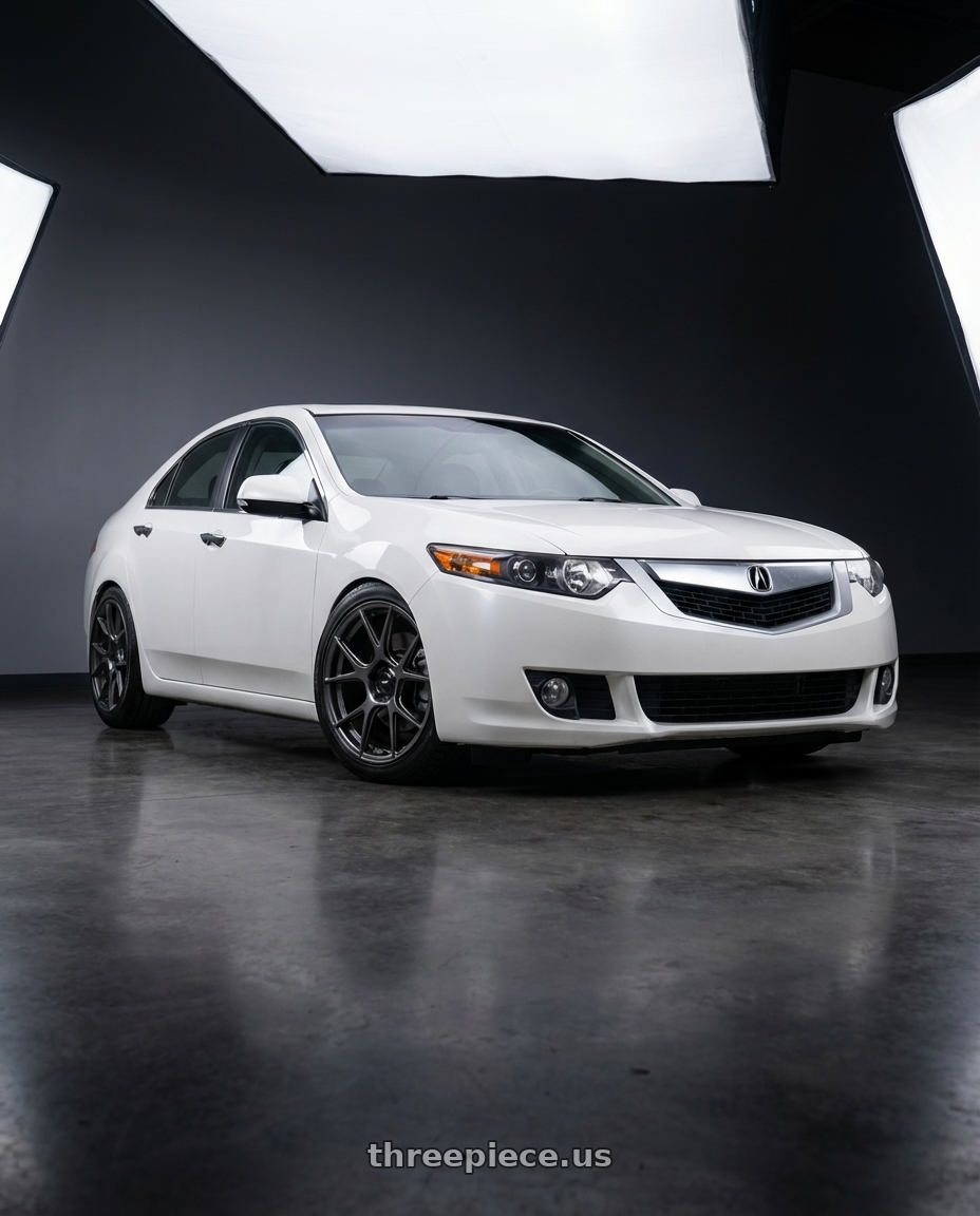 2013 Acura TSX with Konig Ampliform 5x114.3 18x10+20 Dark Metallic Graphite wheels