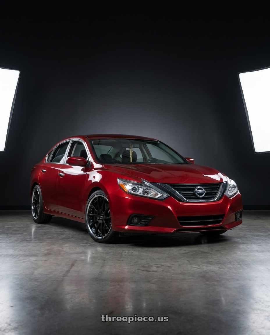 2017 Nissan Altima SV with EXECUTOR CV01 5x114.3 19X8.5+38 NR Disk  Flat Black wheels