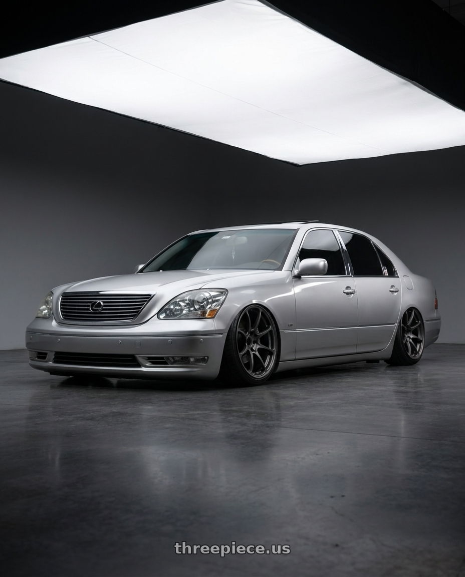 2004 lexus ls430 with Volk Racing NE24 5x114.3 19x9.5 +35 MATTE GUNBLACK wheels