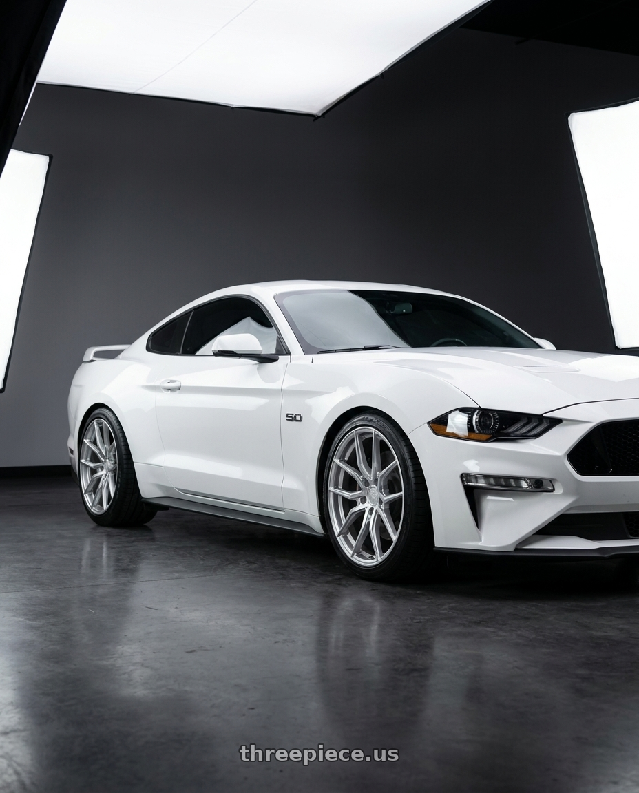 2019 mustang gt with Aodhan AFF1 5x120 20x9+30 Gloss Silver Machined Face wheels