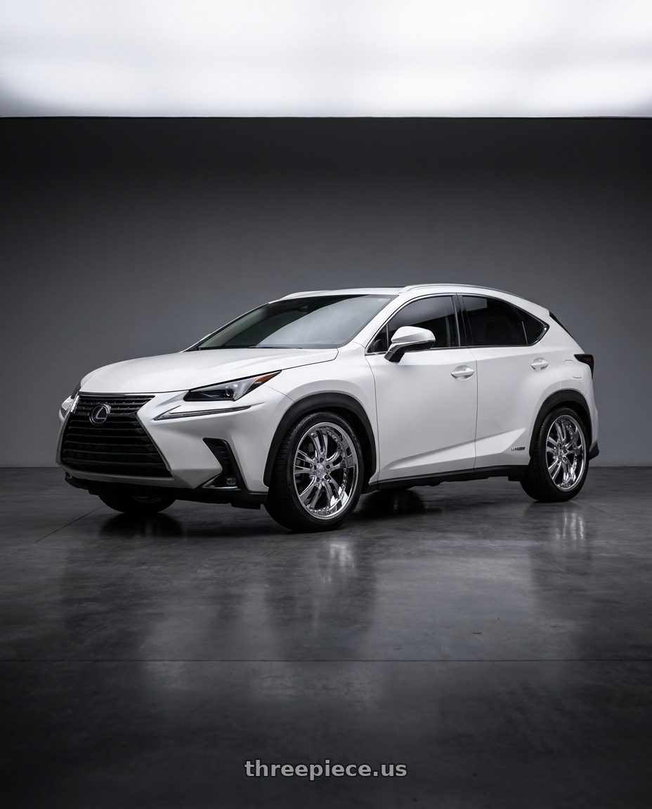 2019 Lexus NX with O.E. Revolution D-12 5x115 20x10.5 +25 Chrome wheels