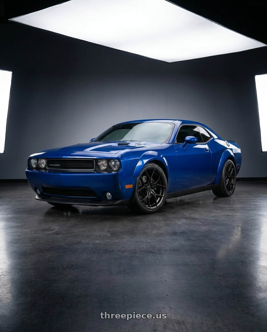 2010 Dodge Challengee with American Racing AR927 BARRAGE 5X115 20X9 +20 SATIN BLACK wheels