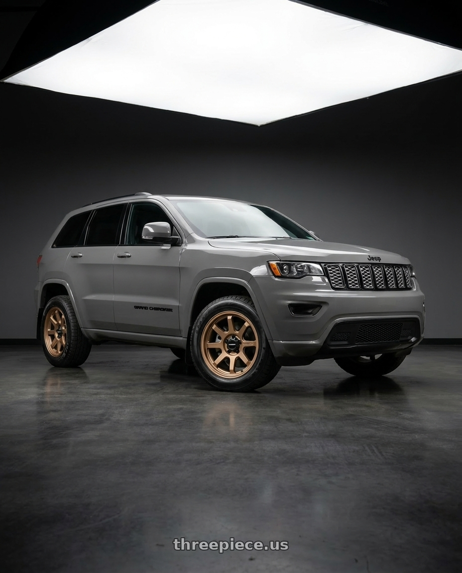 2021 Jeep Grand Cherokee Overland with Vision Off-Road 351 Flow 5x127 17x8+30 Bronze wheels