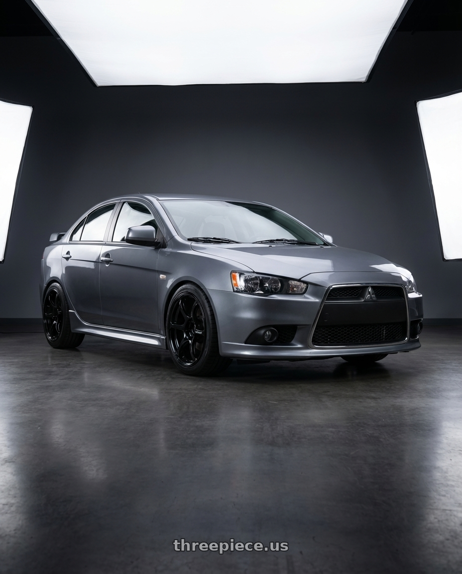 2014 Mitsubishi Lancer Ralliart with Advan RGIII 5x114.3 18x8.5+31 Gloss Black wheels