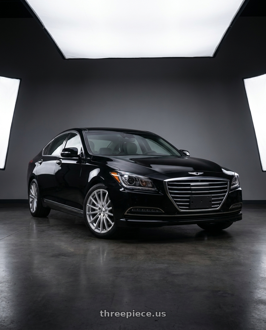 2016 Hyundai Genesis 3 8 with Petrol P3A 5X114.3 19X8 +40 SILVER W/ MACHINED CUT FACE wheels