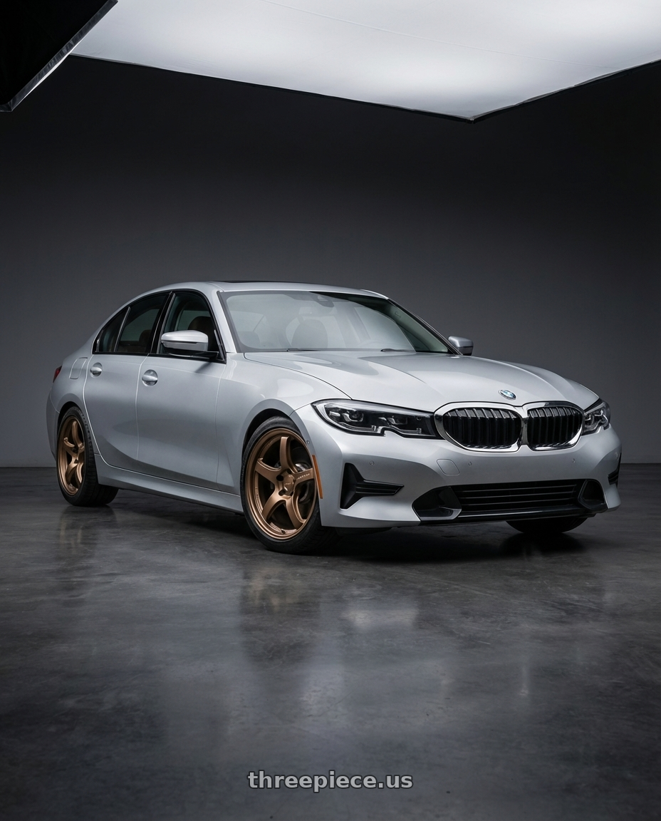 2023 BMW 3 Series G20 with Gram Lights 57CR 5x112 19x10.5+35 Bronze II wheels