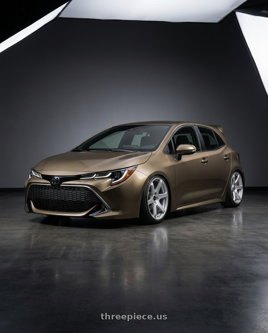 2019 Corolla hatch xse oxidize bronze with spoiler with Enkei T6S 5x100 17x8+45 Matte Silver wheels