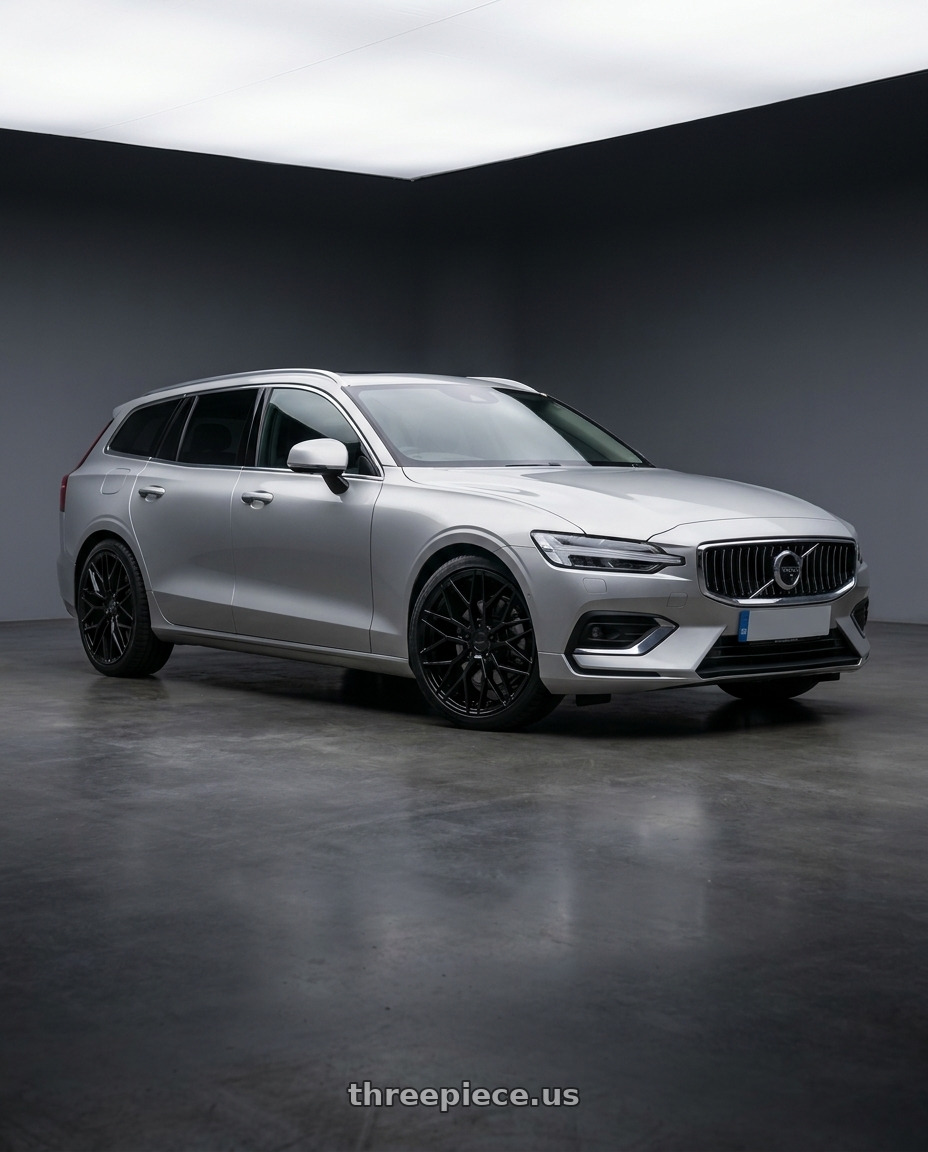 2019 volvo v60 with KATANA RACING KR01 5x108 17x7.5 +40 Glossy Black wheels
