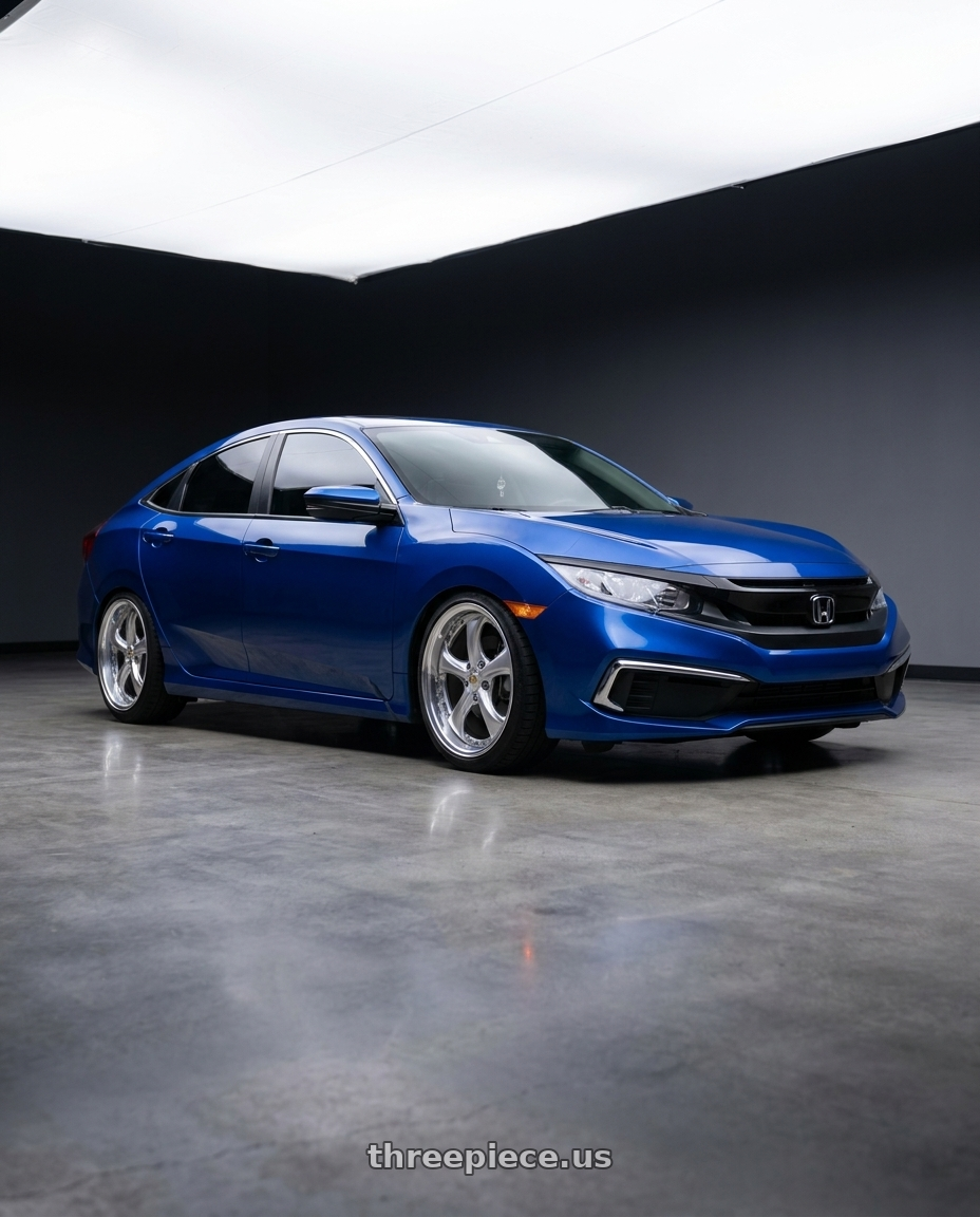 2021 Honda civic lx with Work Wheels VS-KF 5x114.3 18x8.5+35 Light Grey Silver L Disk FULL REVERSE wheels