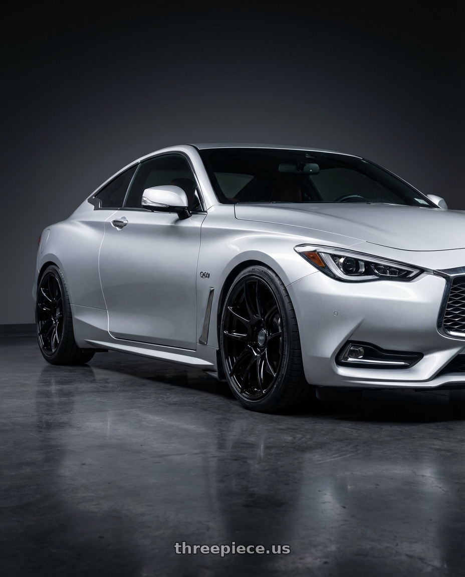 2020 Infiniti Q60 with ESR Wheels CS SERIES CS8 5x114.3 19x10.5 +30 Gloss Black wheels